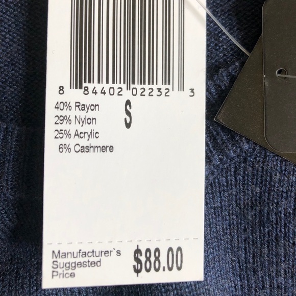 NWT Premise dark blue cashmere blend v-neck sweater size small - Picture 7 of 8